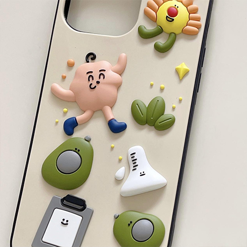 Étui de téléphone portable de dessin animé en trois dimensions